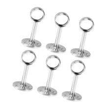 Heavy Duty Stainless Steel Hanging Rod Support Brackets 6Pack for Closet Wardrobe Wall Mounted Rail Shelf Holder