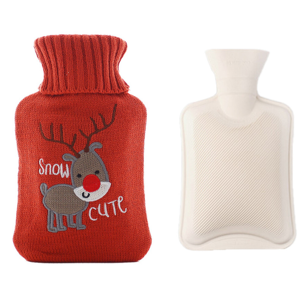Recyclable Hot Water Bottle, Thermoplastic Material Multi Functional Pain Relief Cold Compress for Menstrual Cramps Neck Shoulder Pain, Elegant Knitte