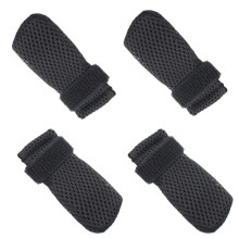 Pack of 4 Adjustable Mesh Cat Shoes  Paw Protection, Breathable Socks, ScratchResistant Shoes for Bathing  Black