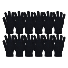 Schwarze Strickhandschuhe für den Winter, warme, dehnbare Unisex-Handschuhe für Damen und Herren bei kalten Temperaturen, winddicht, bequem und