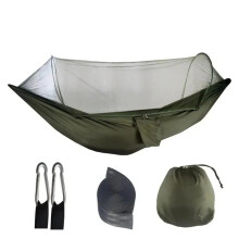 Camping Hammock Parachute Fabric, Lightweight Outdoor Hammock With Net, 250x120 cm, Single Or Double