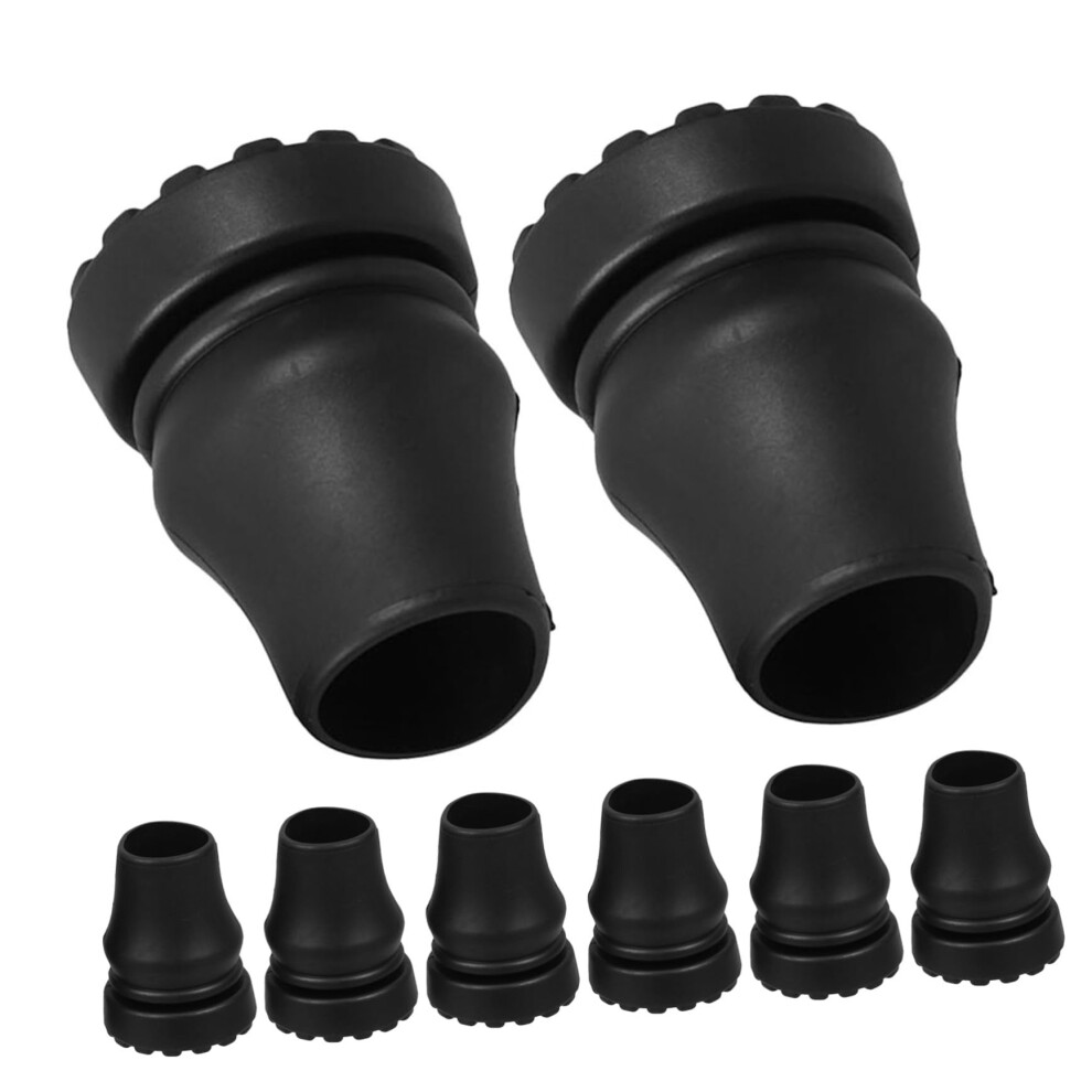 Cane Tips 8Piece NonSlip End Caps For Crutches And Trekking Poles Noise Reduction WearResistant Covers Hiking Grip