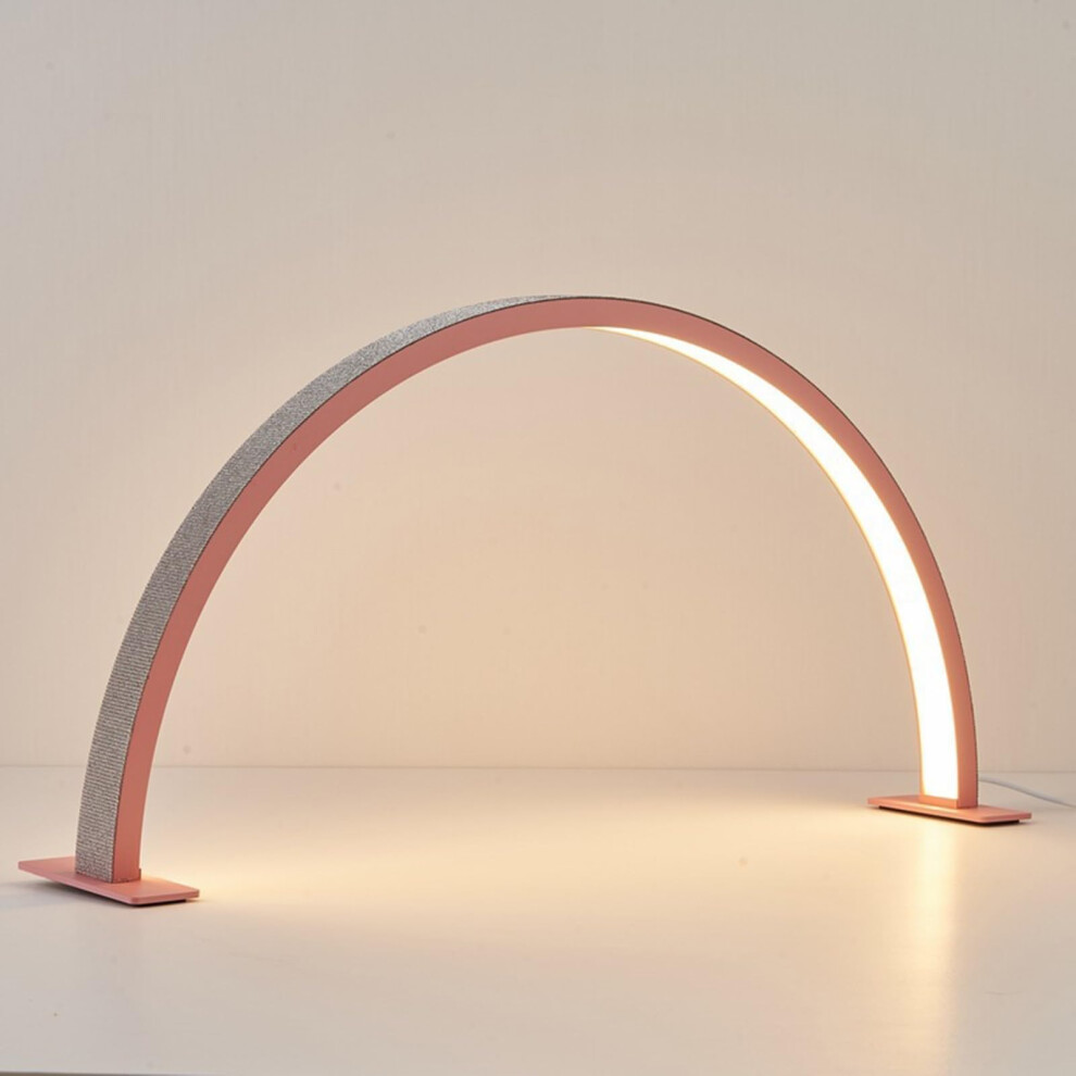 Light/Pink Nail Half Moon Desk Lamp 550Mm With Multiple Color Modes And Adjustable Brightness For Nail Tech And Manicure