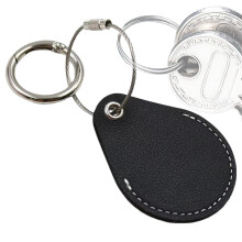 Dog Tracker Holder, Tracker Holder, Tracker Holder, Leather Tracker Protective Case with Metal Ring Clasp, Black