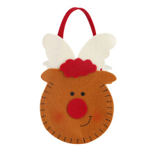 Bolsa de regalo reutilizable con ambiente festivo, adorable estuche para dulces con estampado de Papá Noel y alces, fabricado con materiales