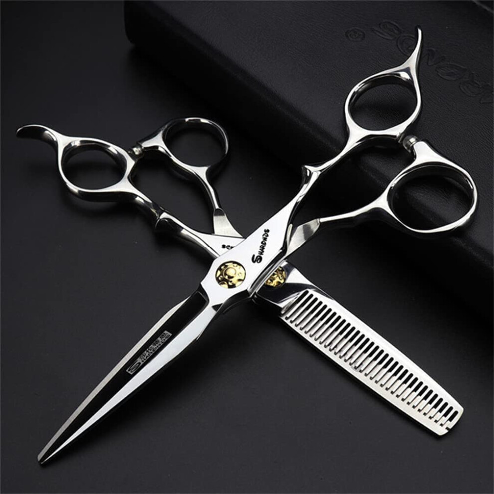 Professional Hairdressing Scissors Kit  6.0 Inch / 17.5 cm  440C Stainless Steel  Smooth Cutting Shears  Thinning Scissors for Salon