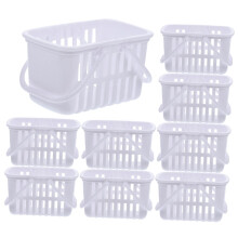 Pack of 10 Mini Shopping Baskets, Storage Baskets for Shelves, White