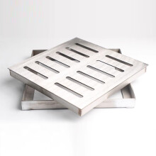 Heavy Duty 304 Stainless Steel Drain Covers Outdoor Drainage, Square Grates Grid 50x50x3 Cm, Patio Lawn Garden Silver