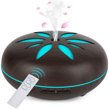 Essensiell oljediffuser med ultralydteknologi, kjølig tåkefukter for hjem og kontor, giftfri miljøvennlig design, 550 ml kapasitet, lav