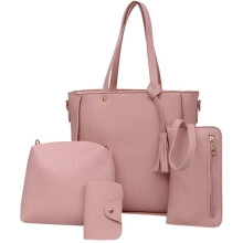 Bolsa de ombro feminina, conjunto de bolsa multifuncional com bolso interno e bolsos externos, design de bolsa grande com couro vegano macio para uso