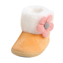 Baby Booties Infant Winter Boots FleeceLined Prewalker Crib Shoes 612 Months Yellow AntiSkid Soft Sole