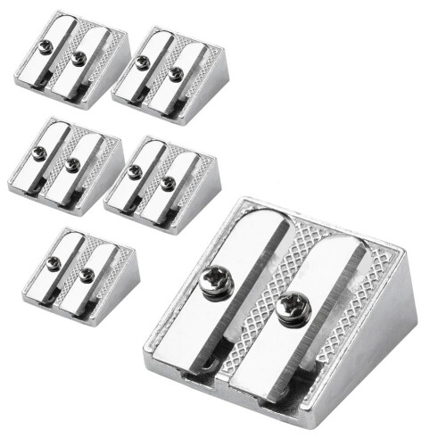 Hand pencil sharpener, makeup pencil sharpener, colored pencil sharpener with 2 holes, 6pack Ref: 4195