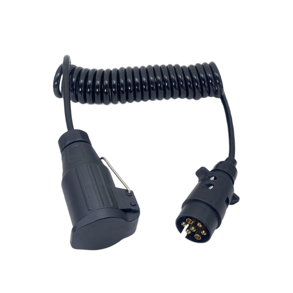 7 Way To 13 Pin Trailer Wiring Harness Adapter 12V Abs Coiled Cable Weatherproof Connector For Towing 9119770282088