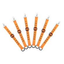 Football Referee Chain Clips 6Pack Adjustable Sideline Marker Straps Visibility Orange Yardage Markers
