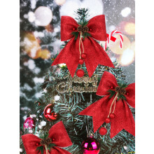 Piese de decor festive versatile pentru exterior și interior, funde strălucitoare cu panglică, ornamente de brad, decorațiuni de Crăciun cu