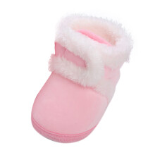 Baby Shoes 624 Months, Size 2, FleeceWarm Booties, Breathable Slippers, YarnDyed Plaid Wool, Nude Boots, Pink