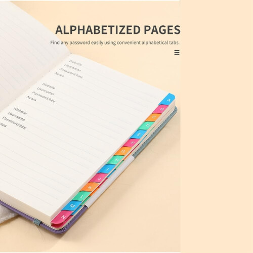 Password Book with Alphabetical Tabs for Seniors, Durable, Easy to Use Ref: 5736 2