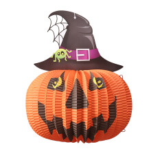 Lanntraí Páipéir Pumpkin Oíche Shamhna le haghaidh Laistigh Lasmuigh, Maisiúcháin Lanntraí Páipéir Oíche Shamhna, In-athúsáidte,