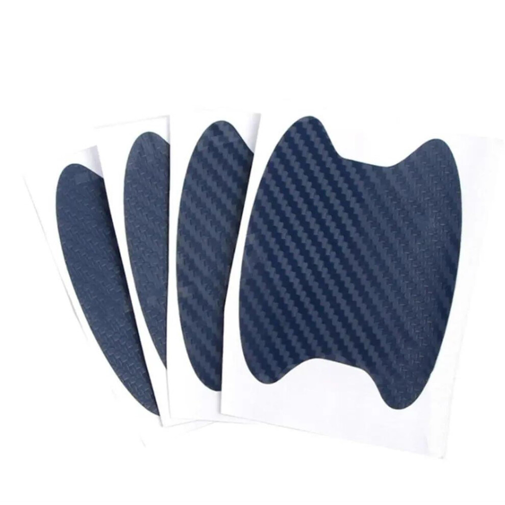 Car Door Handle 4Pcs Antiscratch Carbon Fiber Film Protector For Exterior Car Accessories Blue 9339159774144