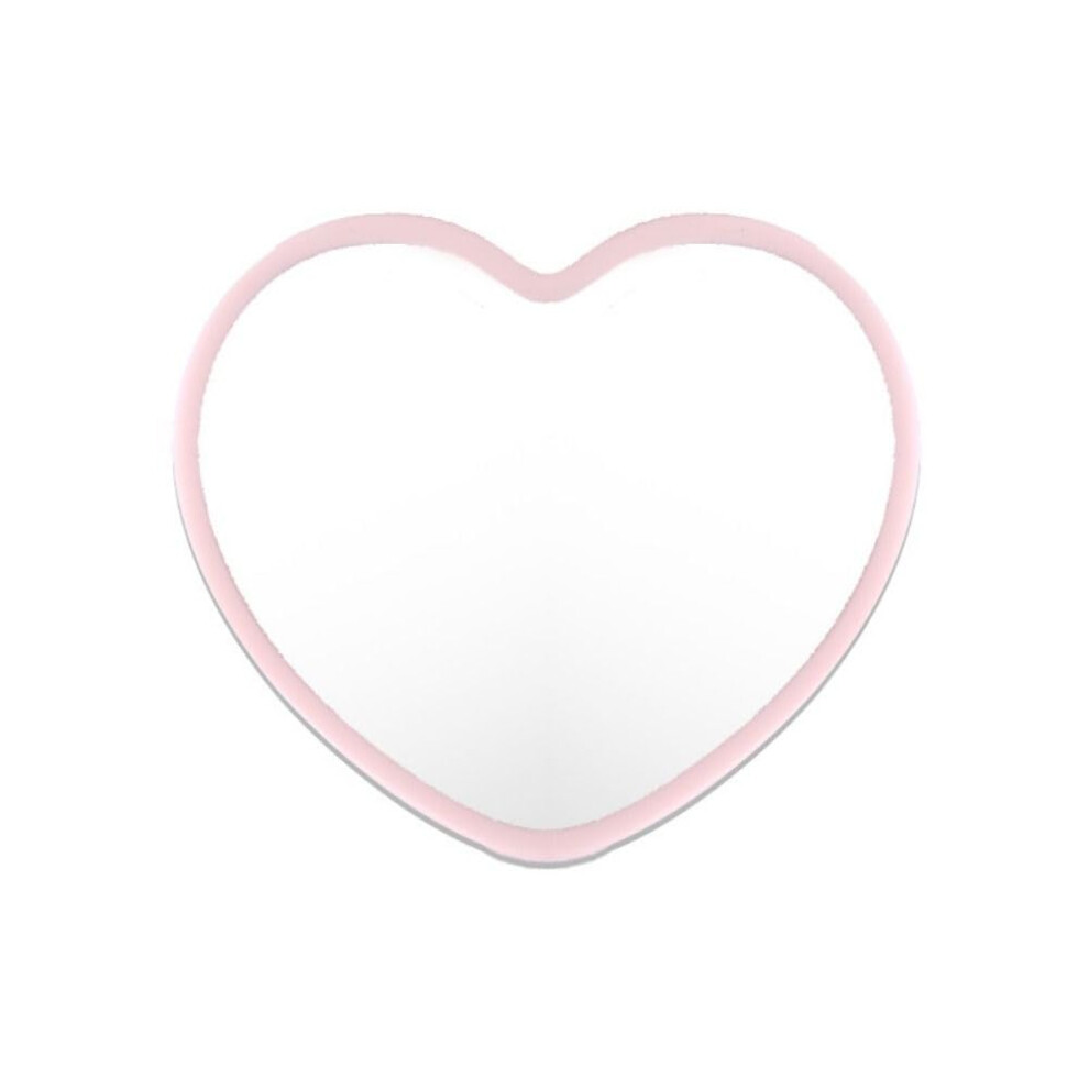 Mini Heartshaped Mirror Portable SingleSided Makeup Mirror, Heartshaped Travel Makeup Mirror For Women, Pink