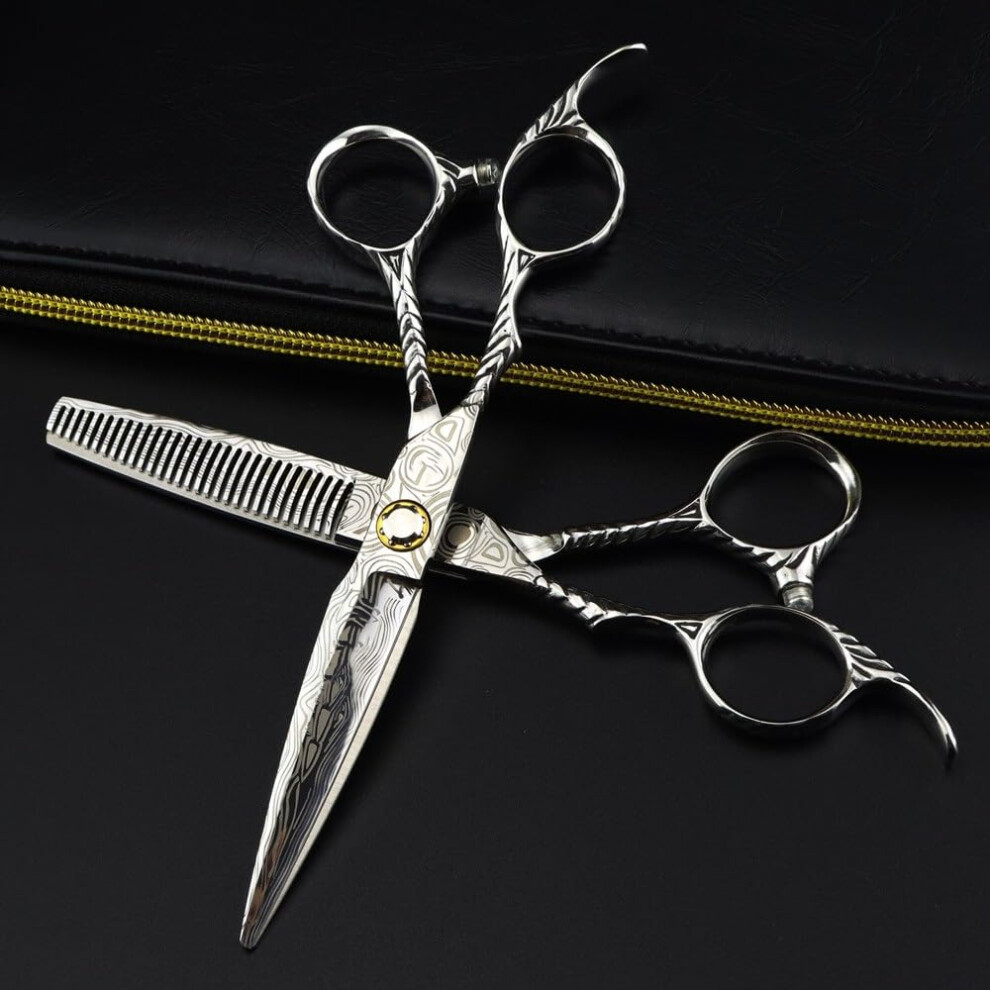 Hair cutting scissors, 6inch professional lefthanded scissors with Damascus bearing, hair scissors, thinning scissors for haircuts, barber scissors.