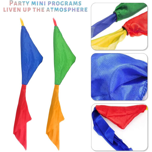 Pack of 4 Magic Scarves, Colour Changing Handkerchief, Magic Tricks Props 2