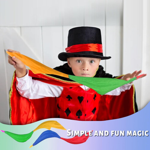 Pack of 4 Magic Scarves, Colour Changing Handkerchief, Magic Tricks Props 1