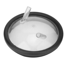 Robuster, transparenter und wiederverwendbarer Melkdeckel mit zwei Öffnungen, auslaufsicher, lebensmittelechter Kunststoff, für den täglichen
