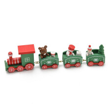 Vagoane de tren personalizabile DIY, set de trenulețe de Crăciun din lemn pentru decor din lemn sigur și non-toxic, decor festiv de sărbători, 3