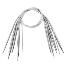 Circular Knitting Needles Set 6Piece Interchangeable Circular Metal 16Inch Silver For Socks, Hats, Sweaters, Scarf, DIY