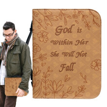 Bible Cover – Portable Book Bag with Handle Portable Leather Protective Cover for Holy Book, Gift for Believers, Father's Day Gift, Book Lovers