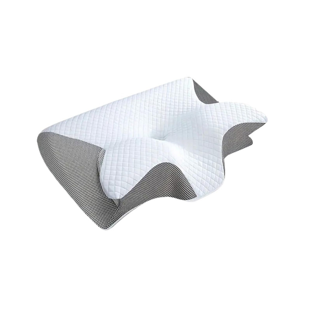 Cervical Pillow 2In1 Ergonomic Contour Pillow For Neck Support Light Gray