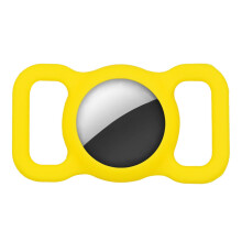 Silicone Case for Airtag Dog Collar Holder GPS Tracking Pet (Yellow)