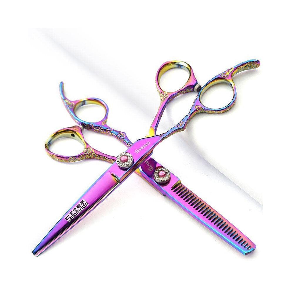 6inch professional barber scissor set for lefthanded users, Japanese hair cutting shears made of stainless steel for women and men. Ref: 1657