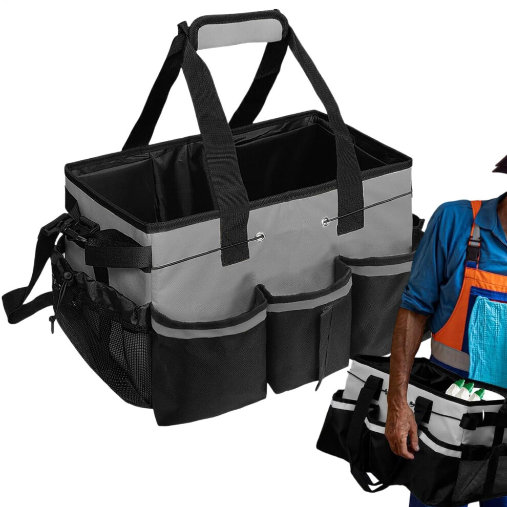 Cleaning Bags For House Cleaners Organizer With Handle Tote Wearable Storage Organizer Gray 9323874541921