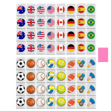 Mahjong Game Board Game National Flags Mahjong Board Game Set, Family Activity and Travel Game for Evenings