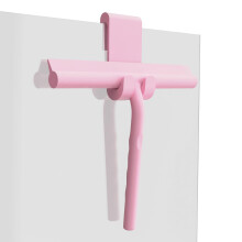 Shower Squeegee Silicone With Hanging Hook Pink For Shower Doors And Screens Bathroom Squeegee Wiper Blade