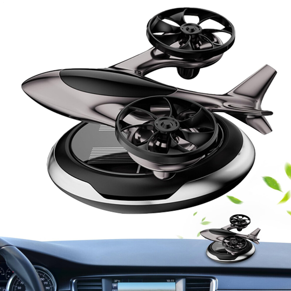Solar Powered Rotating Car Air Freshener With Natural Extract Aroma, Odor Eliminator, Black 9323874542416