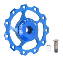Roue de dérailleur arrière à roulements étanches en aluminium anodisé, résistante à la rouille et à la corrosion.