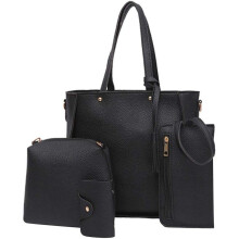 Conjunto de Bolsas de Ombro Femininas, Bolsa Tote e Transversal Elegante e Moderna com Carteira, Coleção de Bolsas de Couro Vegano com Design