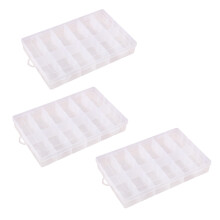 Opbergdoos voor kralen- en sieradenmaakbenodigdheden van transparant plastic met verwijderbare tussenschotten. Multifunctioneel, transparant ontwerp,