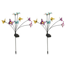Luminárias solares de jardim para decoração de quintal, LED com mudança de cor, qualidade comercial, fáceis de instalar, em formato de borboleta