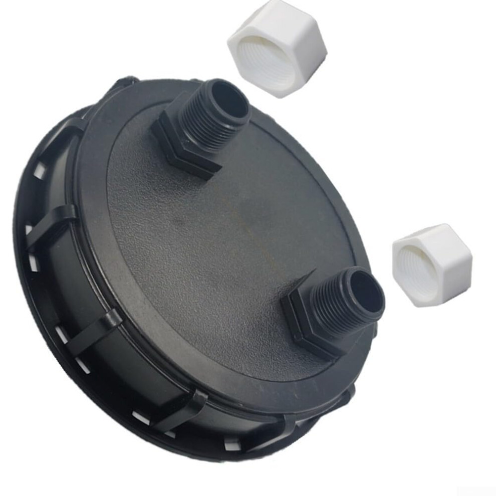 Ibc Having Lid Dn150 163Mm Water Vented Male Thread Plastic Tank Adapter Cap Rain Barrels Black 2Hole With Cover 9339159775721