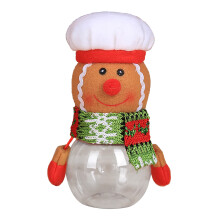 Botellas decorativas navideñas, adornos navideños de flor de Pascua con purpurina, tarros de dulces navideños, recipientes para galletas