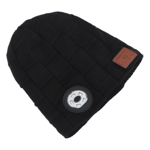 Beanie Music Light Hat BT Schwarz USB-Aufladung 1