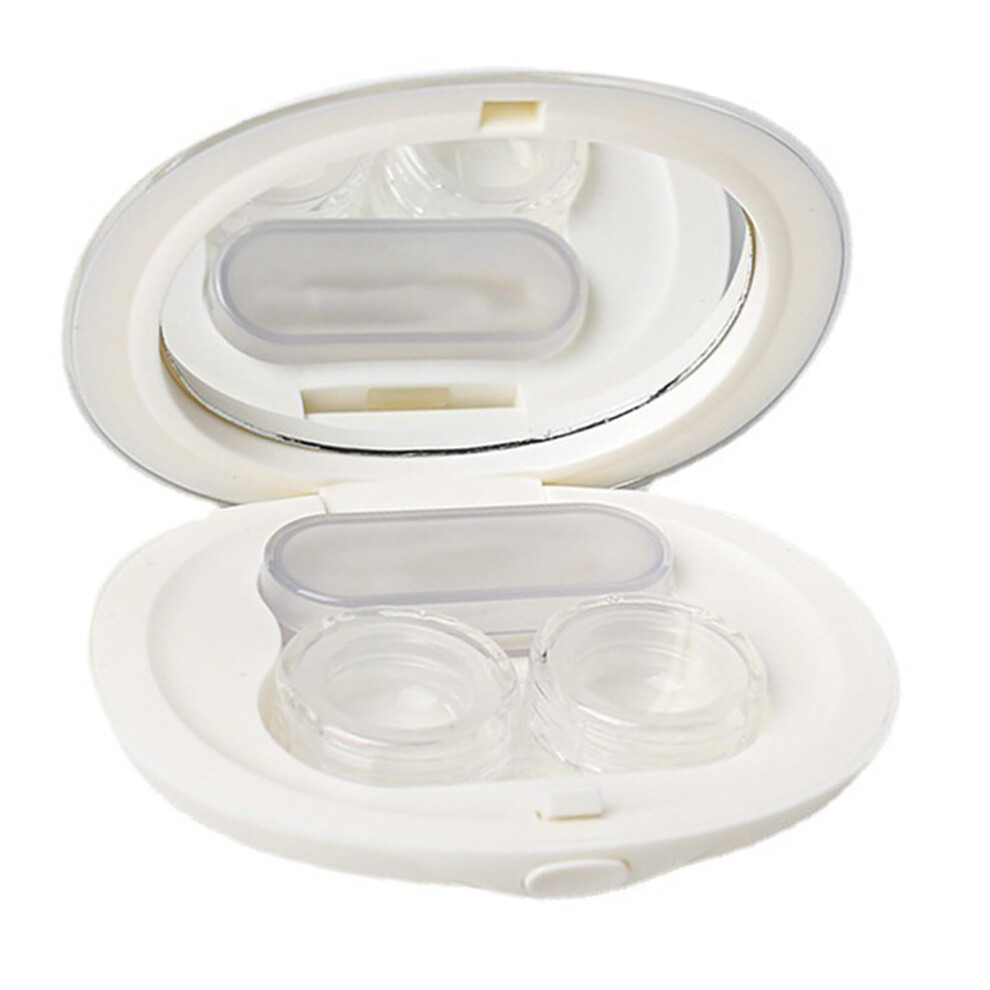 Black Contact Lens Case With Mirror Portable Mini Contact Lens Case Storage Container Eye Care Kit (Black), Multicoloured, Pocket Organiser