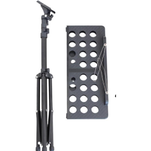 Music stand, portable, heightadjustable, foldable, for guitar and violin, black 2
