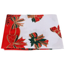 Mantel navideño resistente a las arrugas, cubierta de mesa impermeable, decoración navideña, tela de poliéster, elegante estampado navideño para