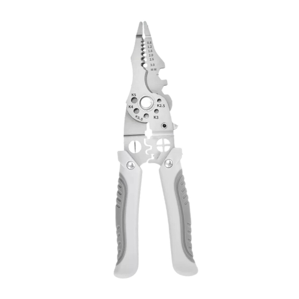 Stripping And Crimping Pliers Ergonomic Portable Electrician Pliers Carbon Steel Wire Winder Gray 9001264450168