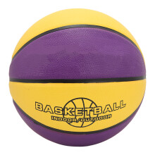 Basketball aus Gummi, Gummi, Gelb/Violett, weich,